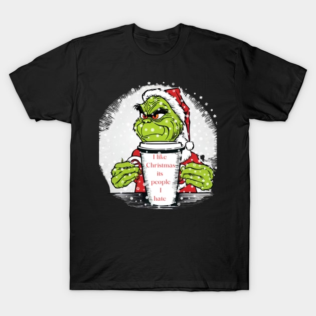 Grinch I hate people T-Shirt by blaurensharp00@gmail.com